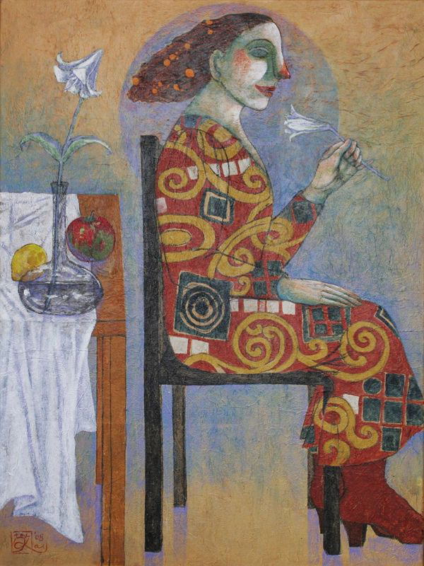 <Interior with lily> <百合のインテリア> 2008 [Private collection]